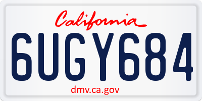 CA license plate 6UGY684