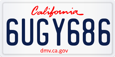 CA license plate 6UGY686