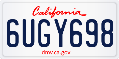 CA license plate 6UGY698