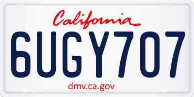 CA license plate 6UGY707