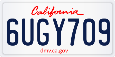 CA license plate 6UGY709