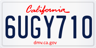 CA license plate 6UGY710