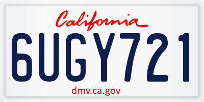 CA license plate 6UGY721