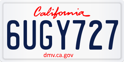 CA license plate 6UGY727