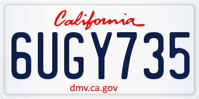 CA license plate 6UGY735