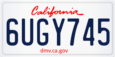 CA license plate 6UGY745