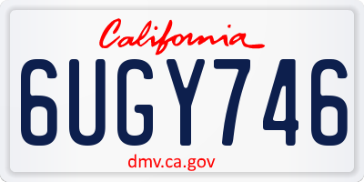 CA license plate 6UGY746