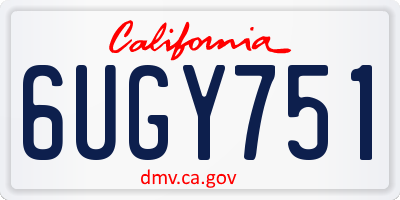CA license plate 6UGY751