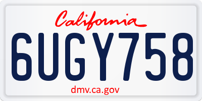 CA license plate 6UGY758