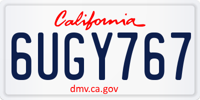 CA license plate 6UGY767
