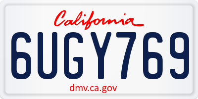 CA license plate 6UGY769