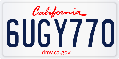 CA license plate 6UGY770