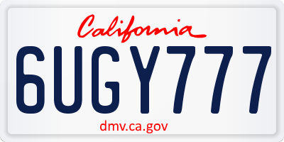 CA license plate 6UGY777