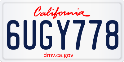 CA license plate 6UGY778