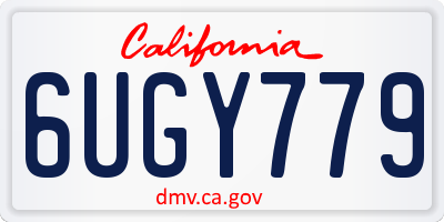 CA license plate 6UGY779