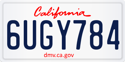 CA license plate 6UGY784
