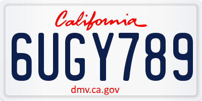 CA license plate 6UGY789