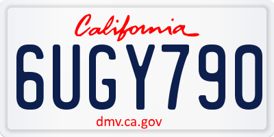 CA license plate 6UGY790