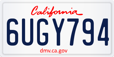 CA license plate 6UGY794