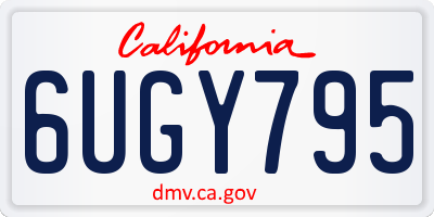 CA license plate 6UGY795