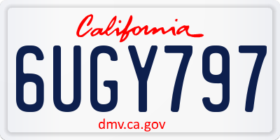 CA license plate 6UGY797
