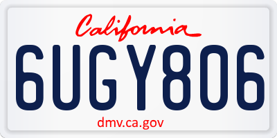 CA license plate 6UGY806