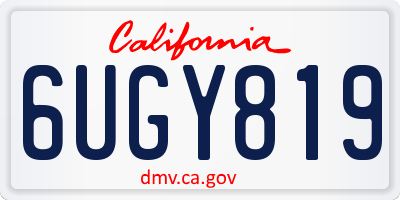 CA license plate 6UGY819