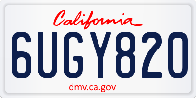 CA license plate 6UGY820