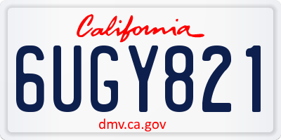 CA license plate 6UGY821