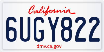 CA license plate 6UGY822