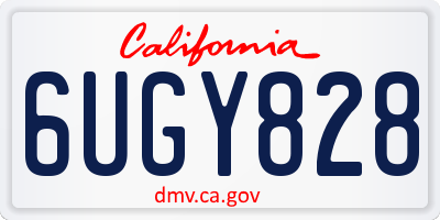 CA license plate 6UGY828