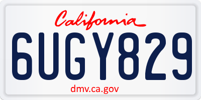 CA license plate 6UGY829