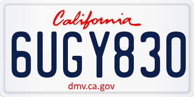 CA license plate 6UGY830