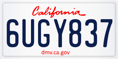 CA license plate 6UGY837