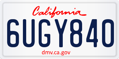 CA license plate 6UGY840