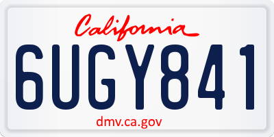 CA license plate 6UGY841