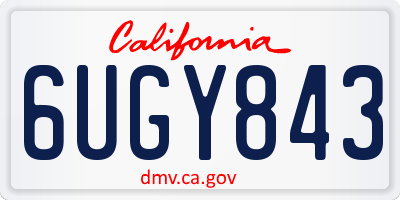 CA license plate 6UGY843