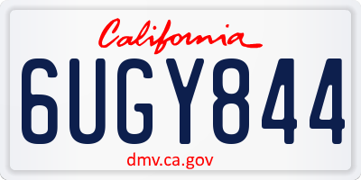CA license plate 6UGY844