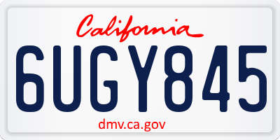 CA license plate 6UGY845