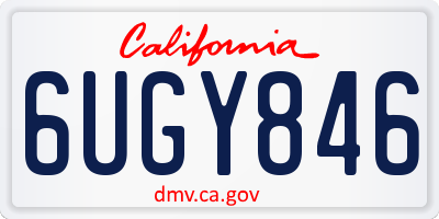 CA license plate 6UGY846