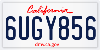 CA license plate 6UGY856
