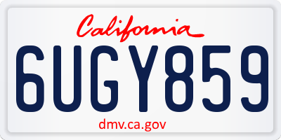 CA license plate 6UGY859