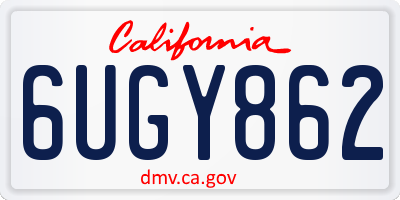 CA license plate 6UGY862