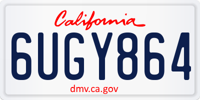 CA license plate 6UGY864