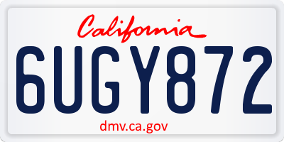 CA license plate 6UGY872