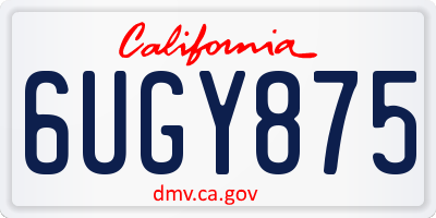 CA license plate 6UGY875