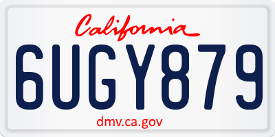 CA license plate 6UGY879