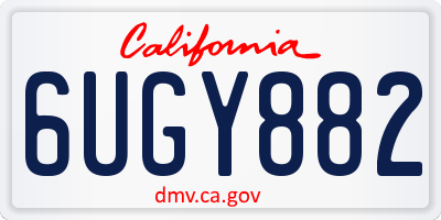 CA license plate 6UGY882