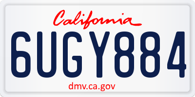 CA license plate 6UGY884