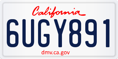 CA license plate 6UGY891